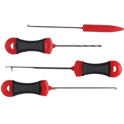 4 Pcs Fishing Baits Needle Tool Set, Baiting Tackle Rig Tools Carp Small, Red