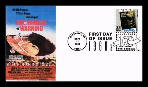 DR JIM STAMPS US COVER SUPER BOWL I FOOTBALL 1960S CELEBRATE CENTURY FDC 10/17