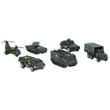 6er-Pack Milit&auml;rfahrzeuge Aus Druckguss Armeespielzeug Verschiedene Transporter