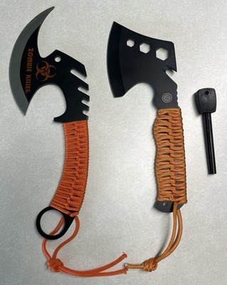 Zombie Killer Skullsplitter Throwing Axe Hatchet & UST Axe Hatchet Orange