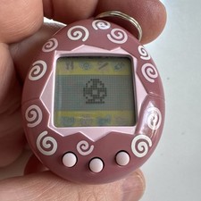 Vintage 1997 Original Bandai Tamagotchi Gen 1 Pink Swirl Swirls - Works Great