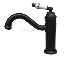 Black Oil Rubbed Brass Bathroom Basin Mixer Tap Sink Swivel Spout Faucet wnf320