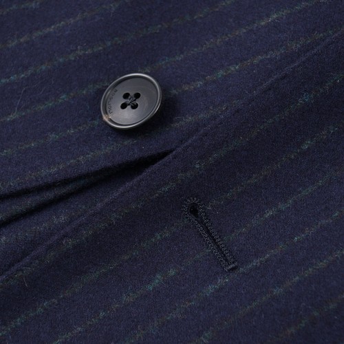 Boglioli Navy Blue Chalk Stripe Flannel Wool 'K Jacket' Suit 42R (Eu 52) NWT - Picture 5 of 10