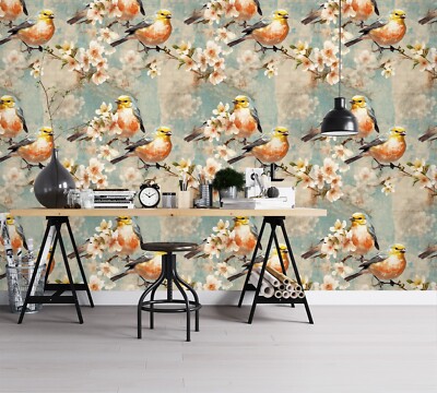 3D Branch Bird ZHUA6474 Wallpaper Wall Murals Removable Self-adhesive Ann