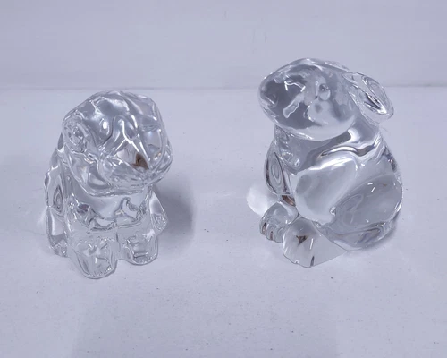 Vintage Baccarat & Waterford Crystal Bunnies/Rabbits Mint Condition, both Marked
