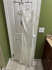 Lulus Enchanted Love White Lace Sleeveless Trumpet Maxi Dress Medium NWT