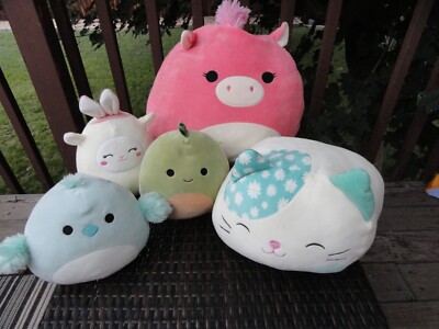 Squishmallows Lot Kesla Calico Cat - Dinosaur - Pandora Pegasus Pig - Lamb Chick