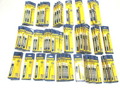 NEW! 112-pc. IRWIN TOOLS COBALT ASSORTED DRILL BIT LOT, 1/16'' to 1/2''