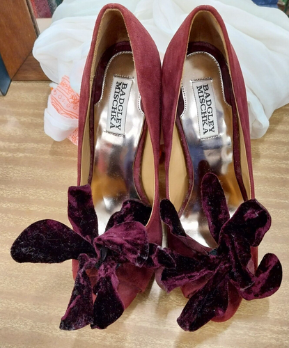 Badgley Mischka red high heeled shoes Size 7 1/2M - Picture 5 of 13