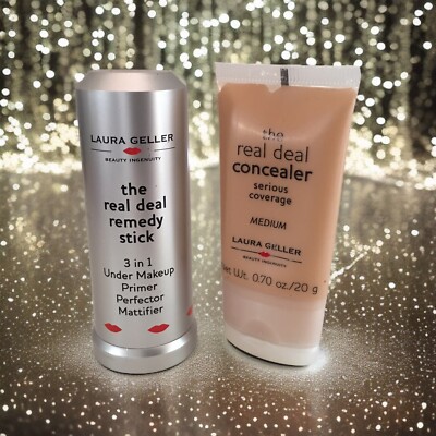 Laura Geller The Real Deal Concealer in MEDIUM and The Real Deal Remedy Stick