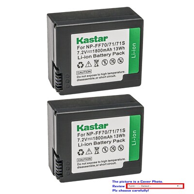 Kastar Battery Pack Replacement for Sony NP-FF70, NP-FF71, NP-FF71S Battery