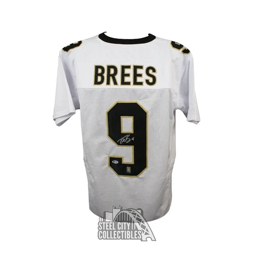 Drew Brees Autographed New Orleans Custom White Football Jersey - Beckett COA