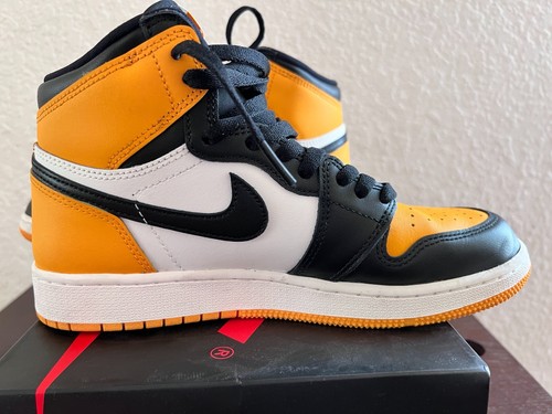Air Jordan 1 Retro hohe OG Taxi gelbe Zehenpartie Schuhe GS 6,5Y 6 UK EUC - Bild 10 von 13
