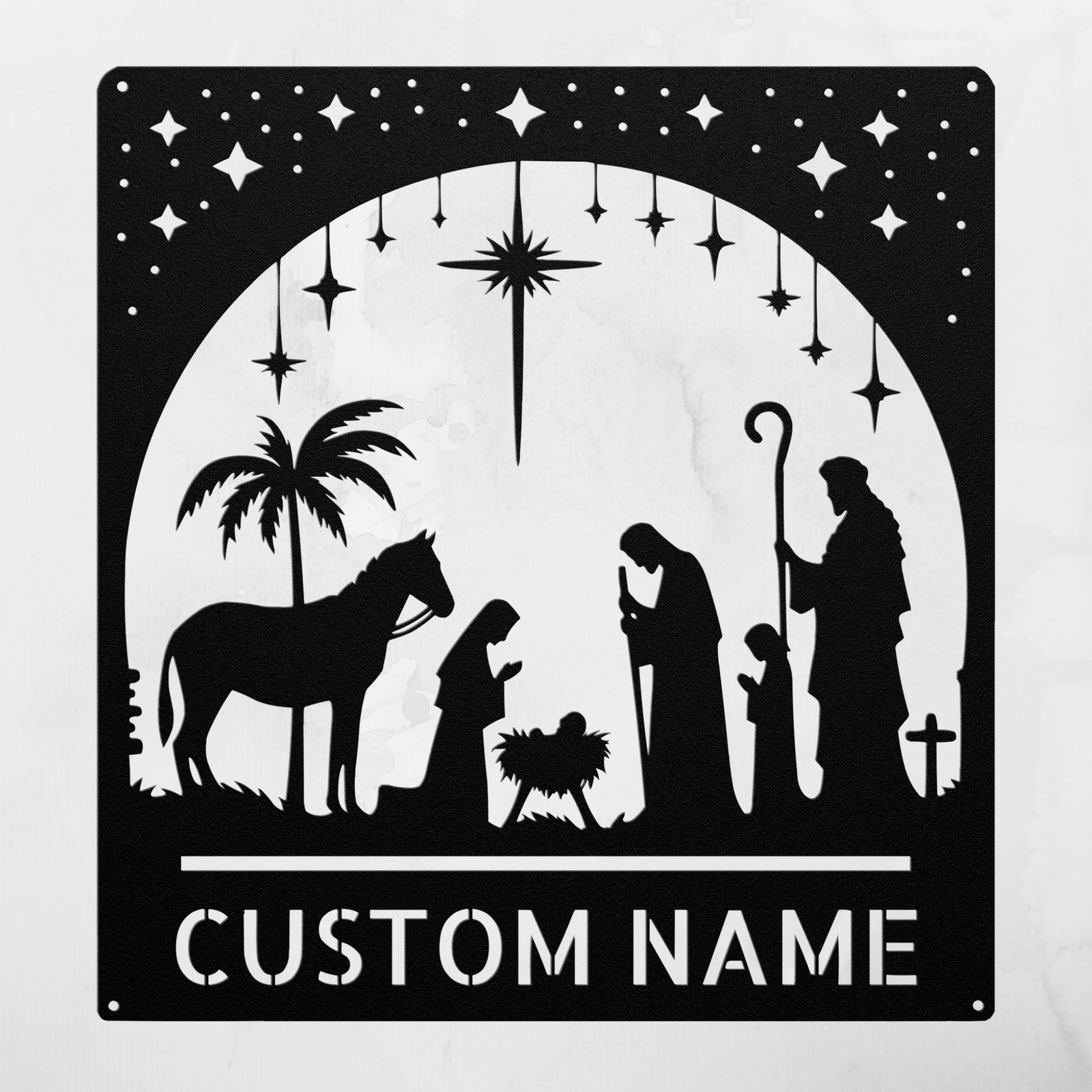 Personalized Nativity Metal Sign Custom Christmas Decor Gift for the Holidays