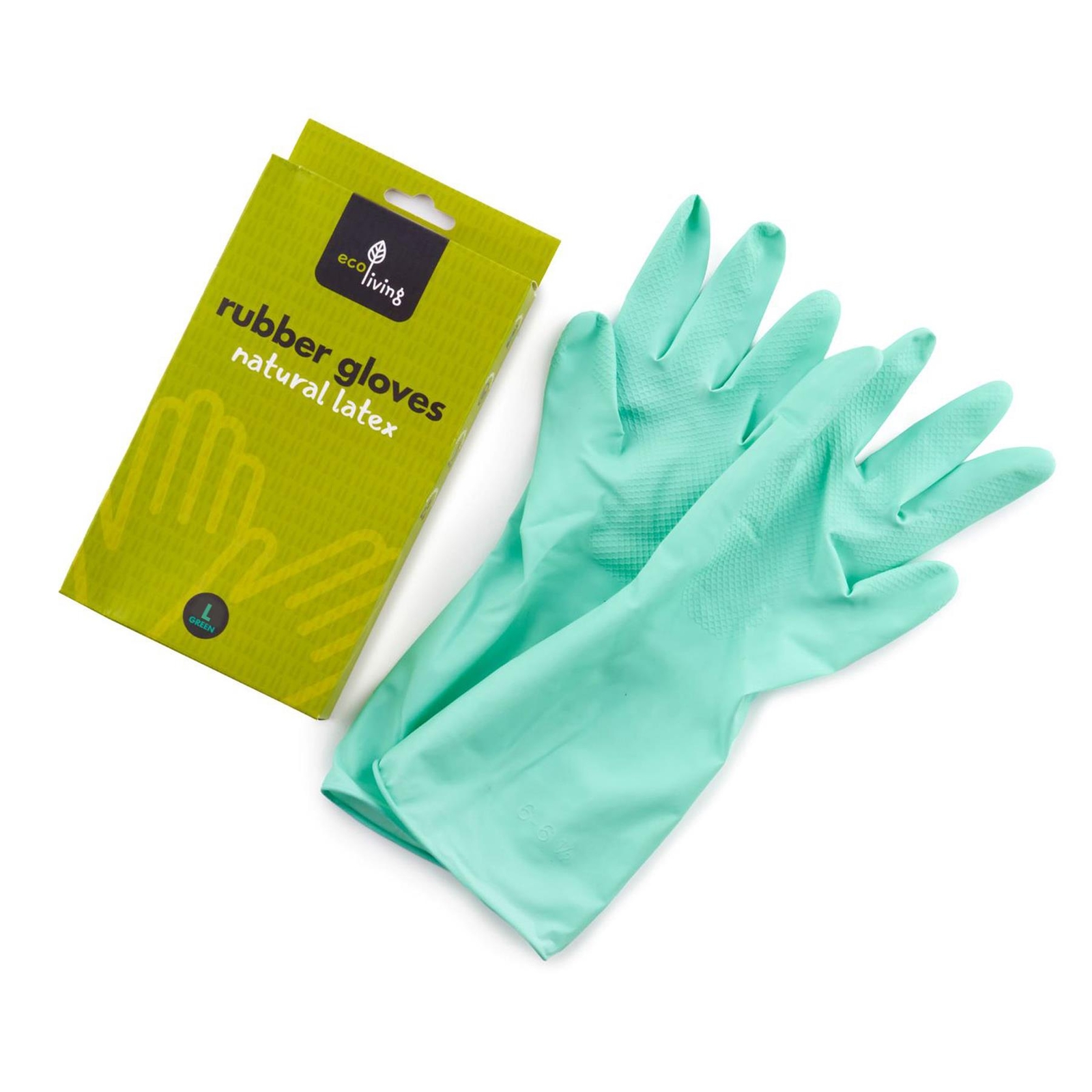 Eco Living Natural Latex Rubber Gloves - Large