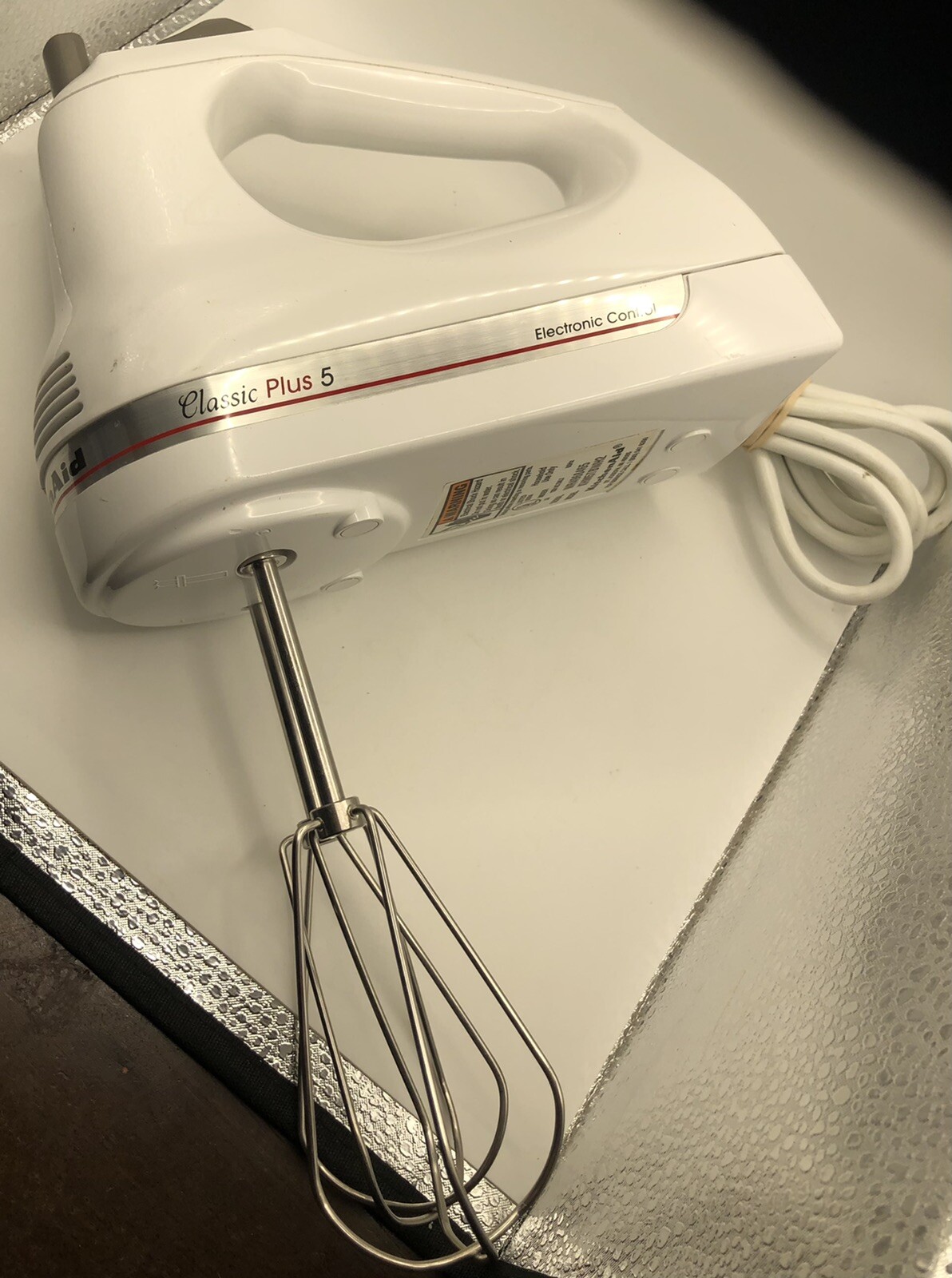 KitchenAid 5-Speed Hand Mixer Blender Classic Plus 5 KHM5DHWH2 with Beaters  -image