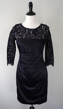 Eliza J Purple Floral Satin Lace Cinch Waist Formal Party Dress Size 6