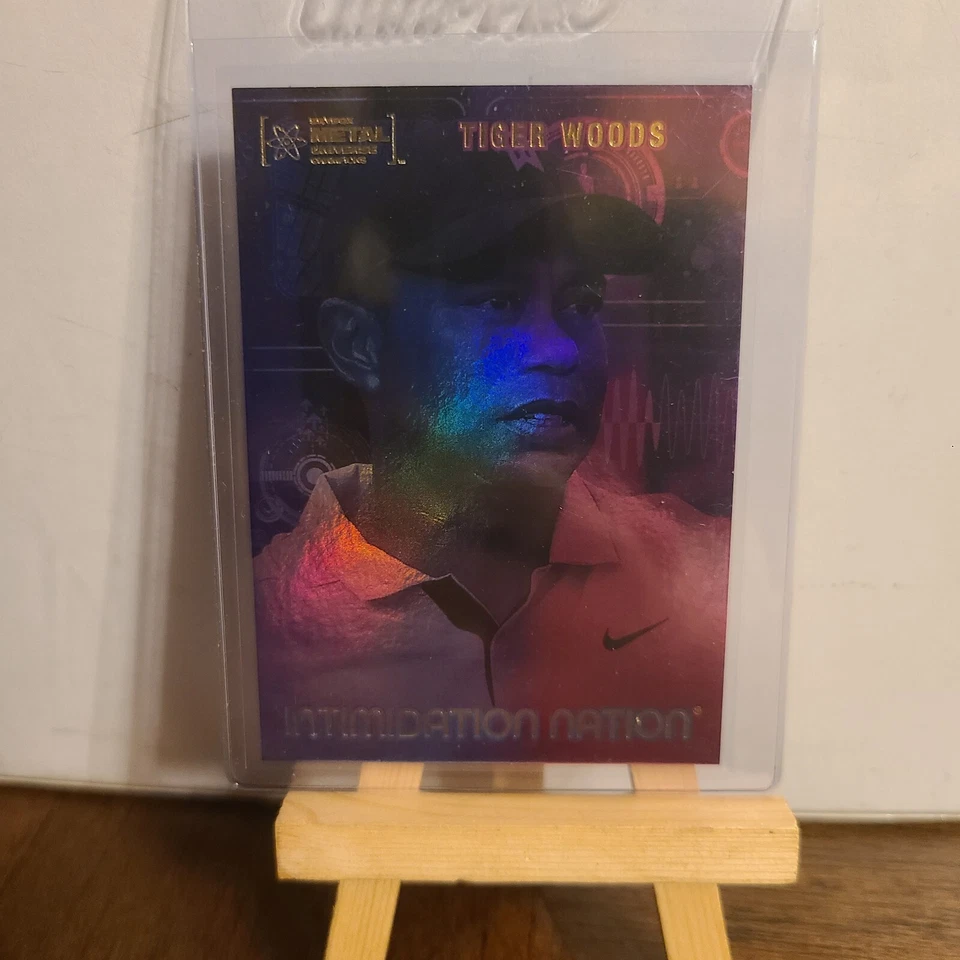 2022 Skybox Metal Universe Champions Tiger Woods No. IN-10 Intimidation Nation - Image 2 of 4