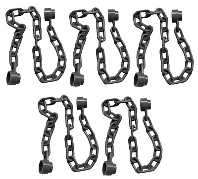  NEW Lego Lot Of 5 Dark Bluish Gray Long Chains 21 Links