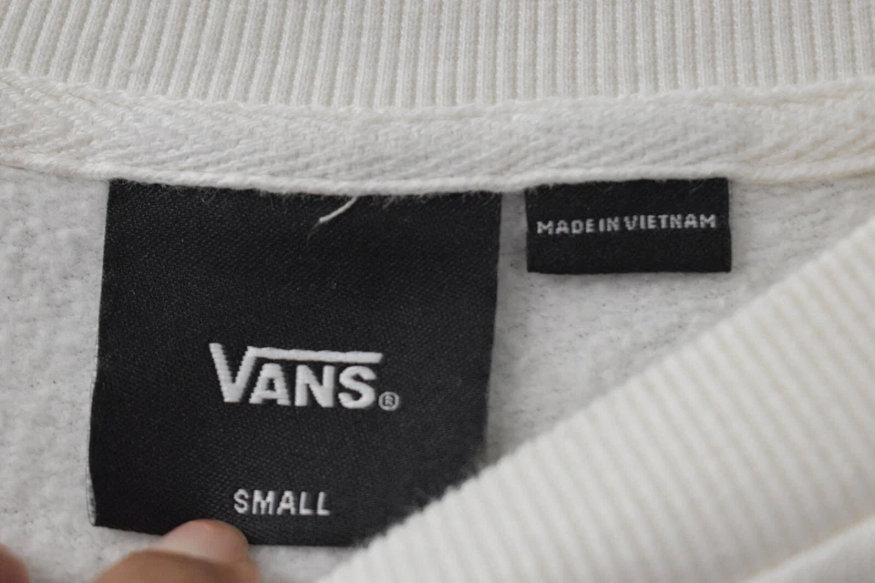 Suéter recortado cuello redondo VANS para mujer S colorido pulóver deletreado manga larga Foto 4 de 4