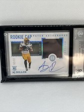 2020 Panini Encased AJ Dillon Rookie Cap Patch On Card Auto 22/25