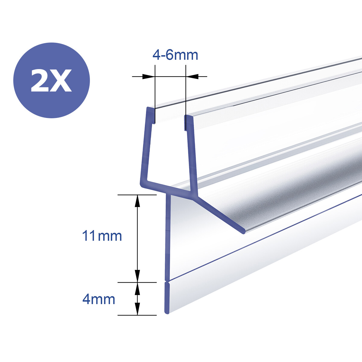 Meykoers Duschdichtung 100cm - Ersatzdichtung Für Duschkabinen 4-6mm Glas