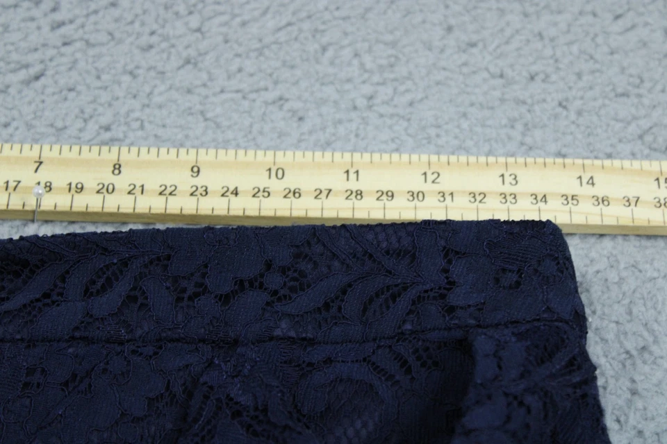 Falda Love 21 Mujer Pequeña Azul Lápiz Abierta Floral Encaje Trasero Cremallera Forrada Carrera S Foto 4 de 4