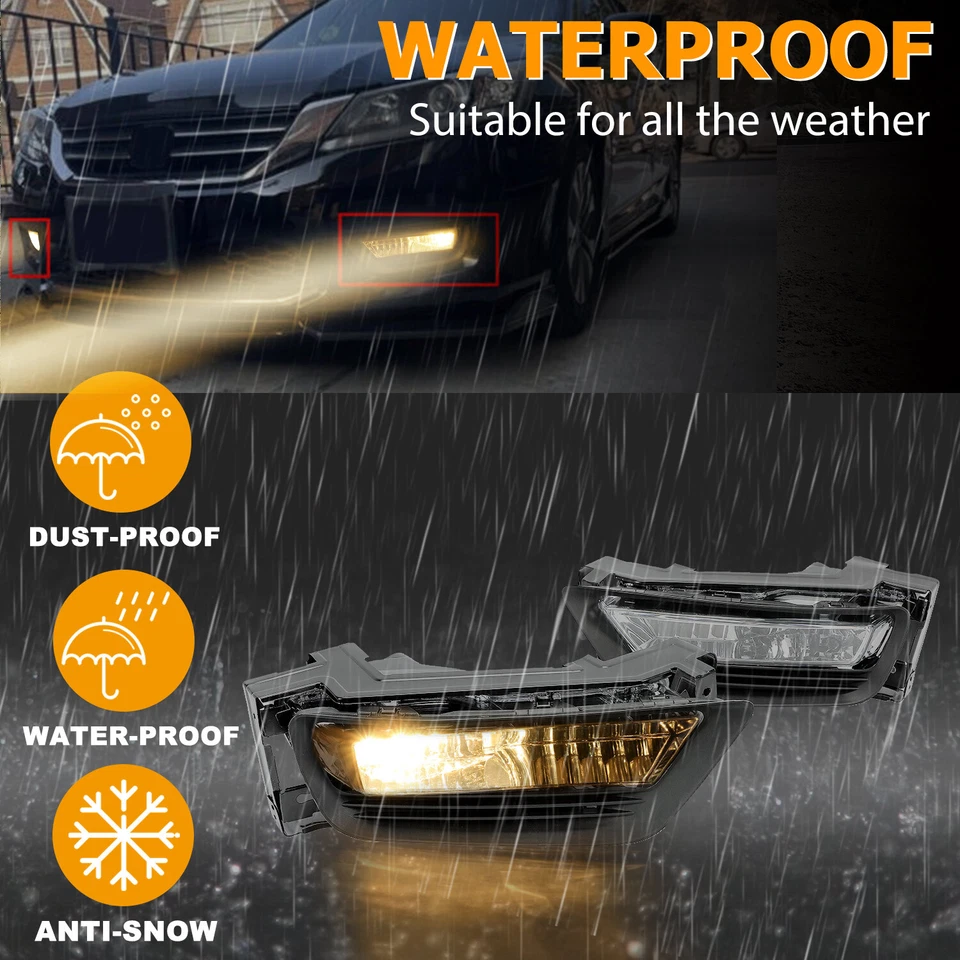 Luces antiniebla transparentes para parachoques delantero con bombillas aptas para Honda Accord 2013 2014 2015 sedán Foto 4 de 4