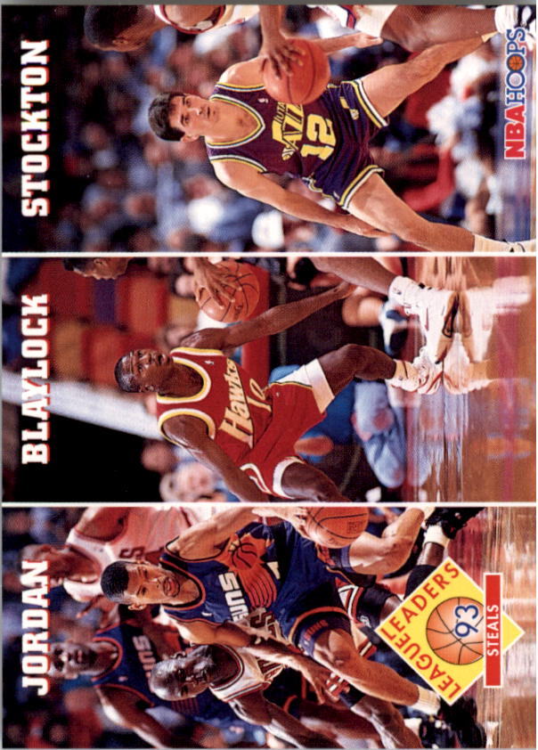1993-94 Hoops #289 Michael Jordan/Mookie Blaylock/John Stockton LL - NM-MT