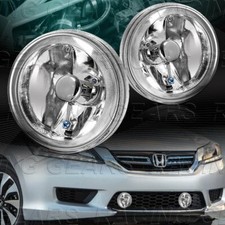4 Round Chrome Housing Clear Lens Fog Driving Bumper Lights Lamps Kit Universal