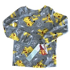 Pokemon Pikachu Boys 6/6X SOFT Long Sleeve PJ Lounge Pajama Shirt NEW NWT