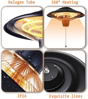 SORTFIELD Electric Patio Heater, 2000W，Ceiling Mounted, Outdoor or Indoor  Use | eBay