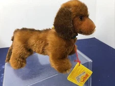 7.5” Long Vintage Steiff 1980’s “Hexie” Dachshund Puppy Dog Tagged Plush #Si