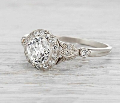 2Ct White Round Moissanite Engagement Wedding Ring Solid 14k White Gold Size 8.5