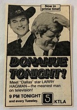 1980 small KTLA tv ad ~ Phil DONAHUE ~ Larry Hagman, Dallas