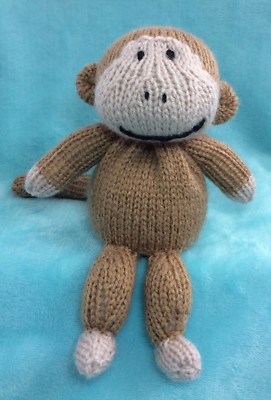 STRICKANLEITUNG - Curious George inspiriert schokoranger Bezug / 20 cm Affe Spielzeug