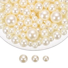 200 Pcs Pearl Bead for Vase Filler, 20/14/10mm Floating Beads Beige 