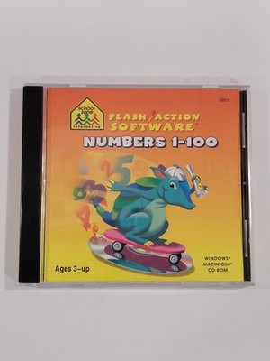 Flash Action Software Numbers 1-100 - PC CD-ROM Learning - Windows/Mac