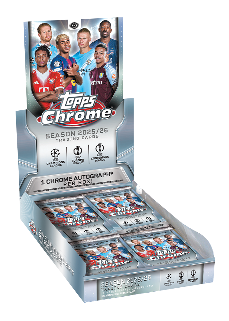 2025-26 TOPPS CHROME UEFA Club Competitions HOBBY BOX (1 AUTO) UCC
