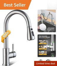 Elegant Single Handle Kitchen Faucet with 360 Swivel Tarnish Resistant Finish