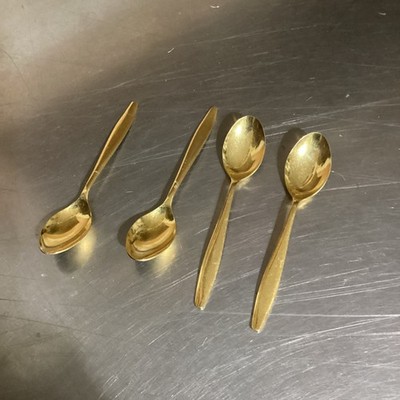 Vintage Stanley Roberts Gold Plated Dematisse Spoon 4.75''  Set Of 4