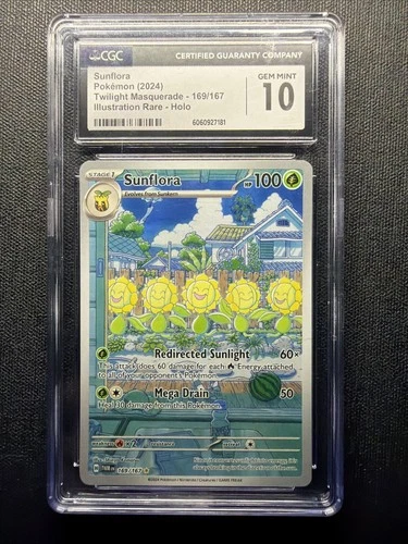 Sunflora 169/167 Sv06: Twilight Masquerade Holo CGC GM 10