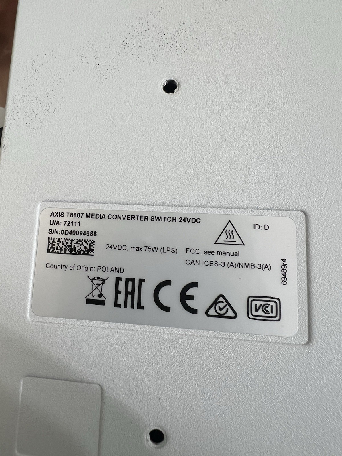 AXIS Q6055-S 60Hz Dome Network Camera 0945-001 Stainless Steel