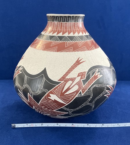 Vaso lucertola firmato Hector Quintana ceramica Mata Ortiz. - Foto 15 di 15
