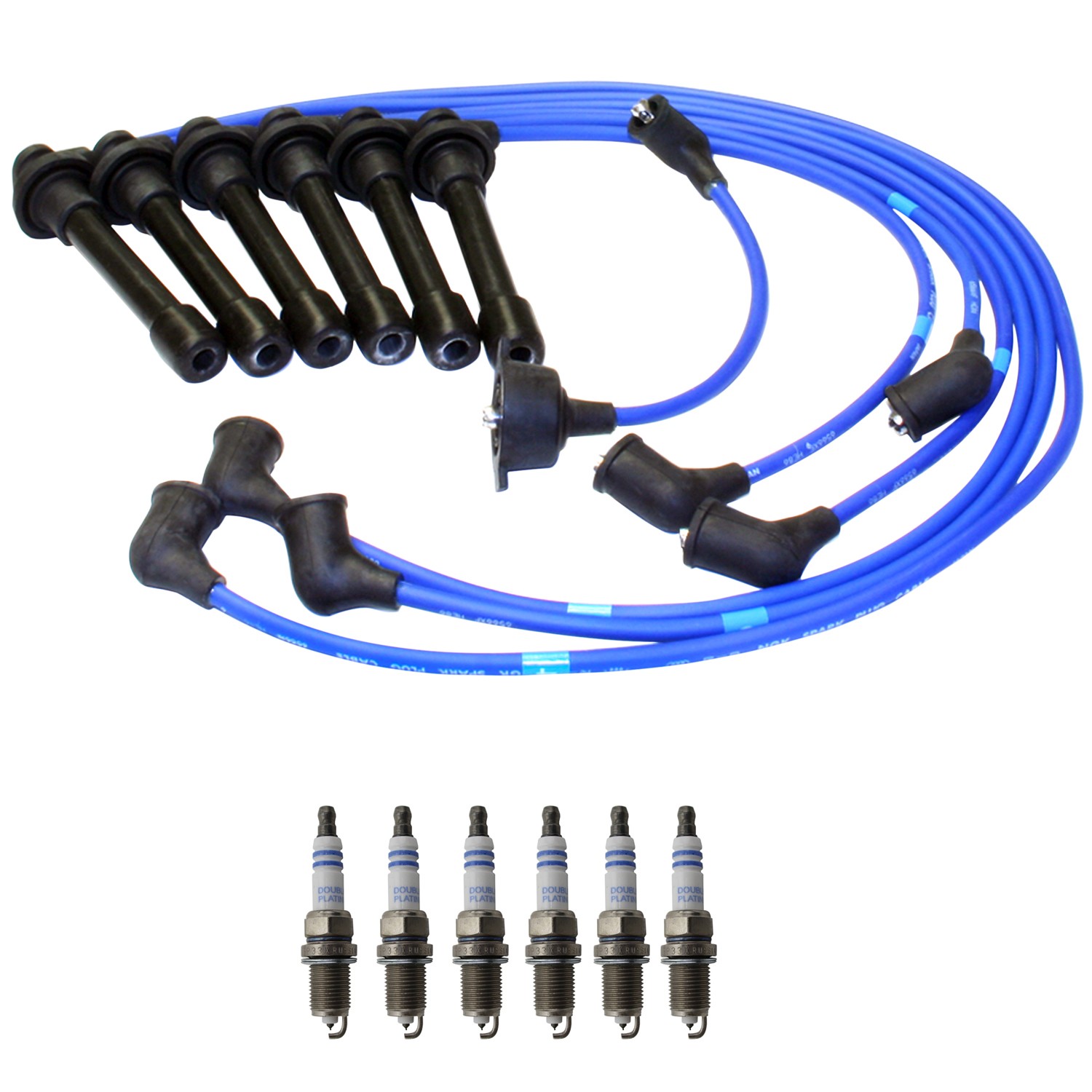 NGK Wire Set and Bosch 6 Double Platinum Spark Plugs Kit for Accord CL 3.0 V6