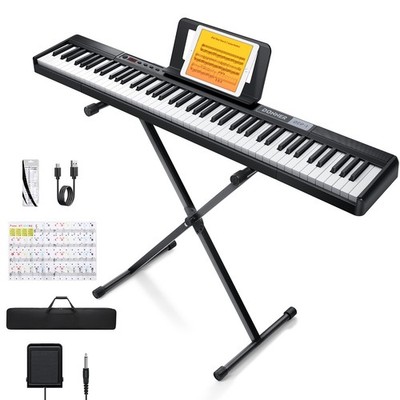  Donner DEP-1 Digitalpiano 88 Tasten mit Pedal, Ständer & Tasche, 128 Klänge