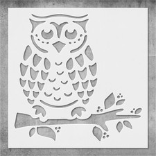 Stencil Owl on Branch - Reusable Template for Wall Art, Crafts - Mylar Stenci...