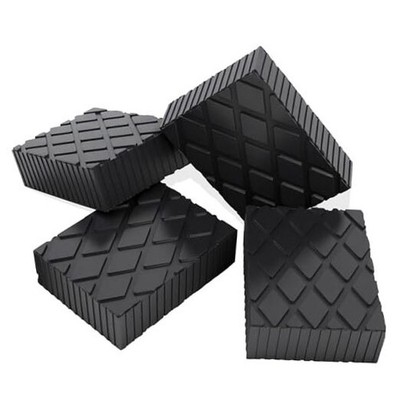 4 Pack 6-3/8'' x 4-3/4'' x 2'' Solid Rubber Auto Lift Block Pads, Thickness 2 in
