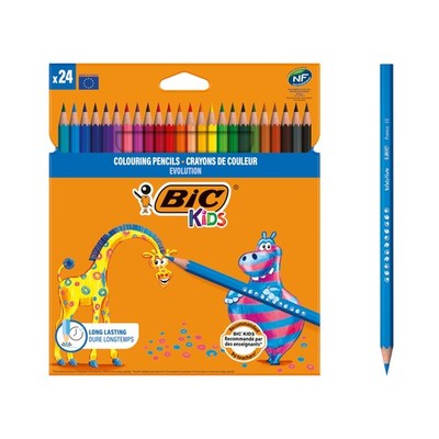 BIC Kids Evolution Colour Pencils pk24 NEW