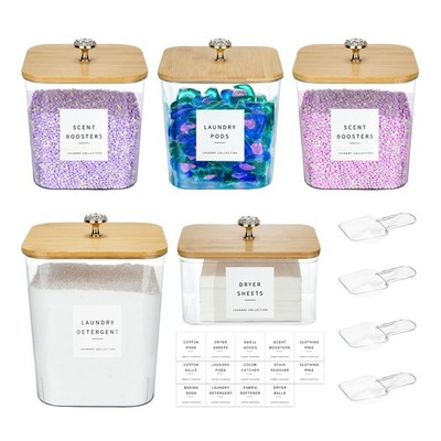 5 Pack Laundry Pod Containers and Dryer Holder, Laundry Room Organization Sto...